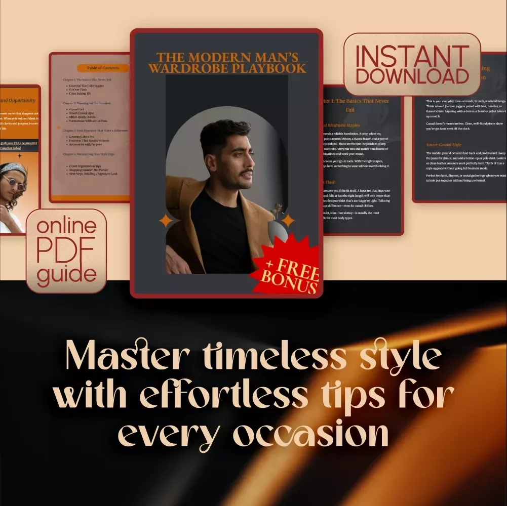 The Modern Man’s Wardrobe Playbook | Men’s Outfits Style Guide, Fashion Tips & Digital Download for Everyday and Special Occasions