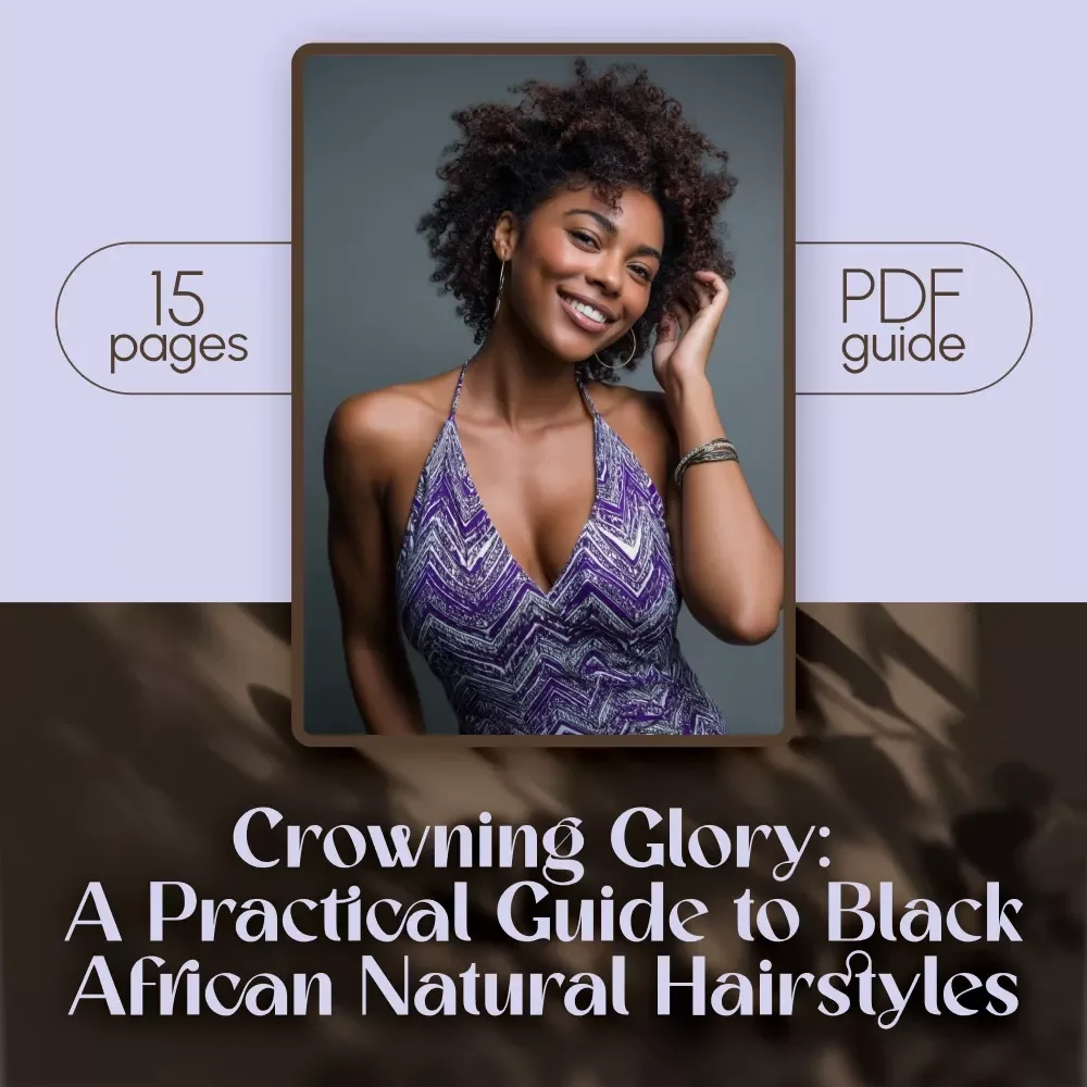 Crowning Glory: A Practical Guide to Black African Natural Hairstyles | Digital Download eBook, Hair Care & Styling Tips, Protective Styles, Afro, Braids, Twists