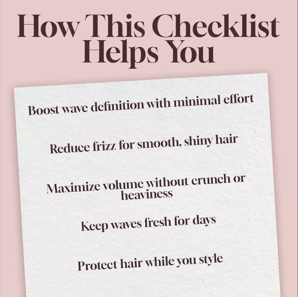 Your Ultimate Wavy Hair Styling Checklist – Digital Download for Effortless, Defined Waves | How to Style Wavy Hair eBook & Printable Guide