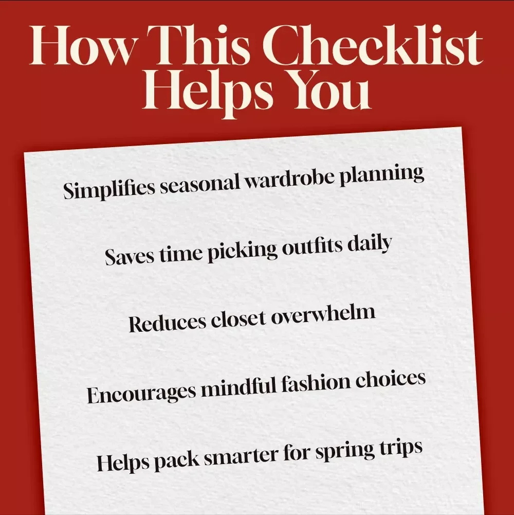 Spring Capsule Wardrobe Checklist | Minimalist Spring Closet Guide | Printable Digital Download | Spring Capsule Wardrobe Planner