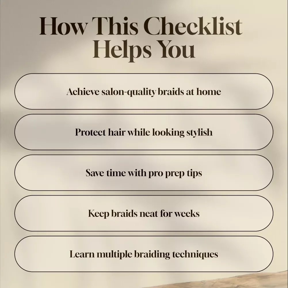 The Ultimate Checklist for Black Hair Braiding Styles | Digital Download Hair Braid Styles for Black Hair Guide & Styling Resource
