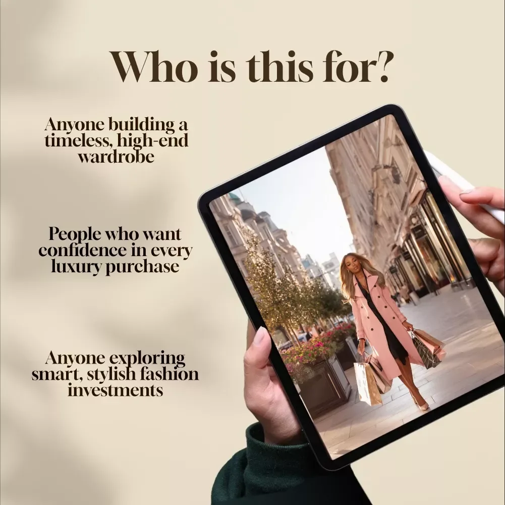 Personalized Luxury Shopping Checklist | Ultimate Digital Guide for Designer Fashion Lovers | PDF Download