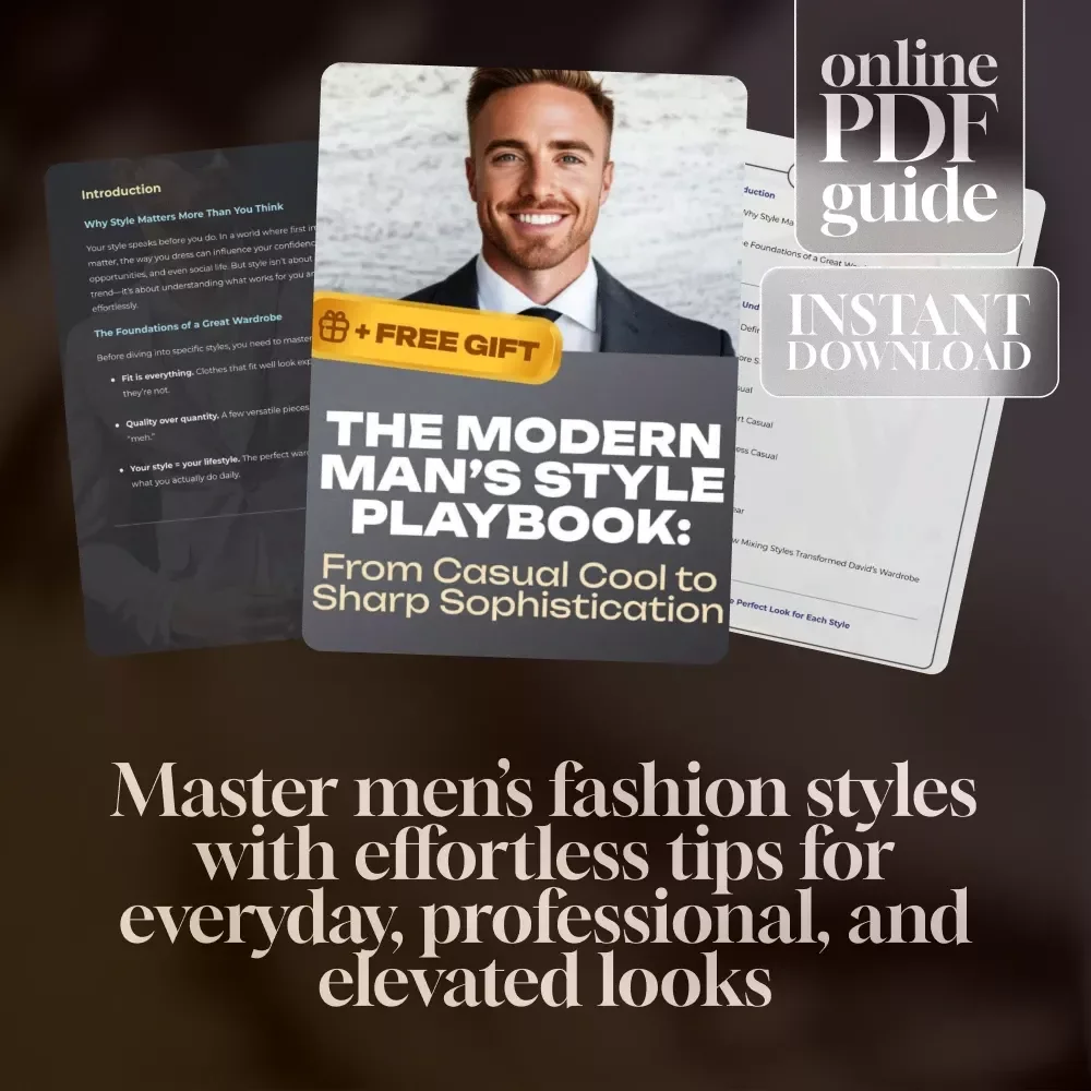The Modern Man’s Style Playbook: From Casual Cool to Sharp Sophistication | Fashion Styles for Men Guide | Digital Download