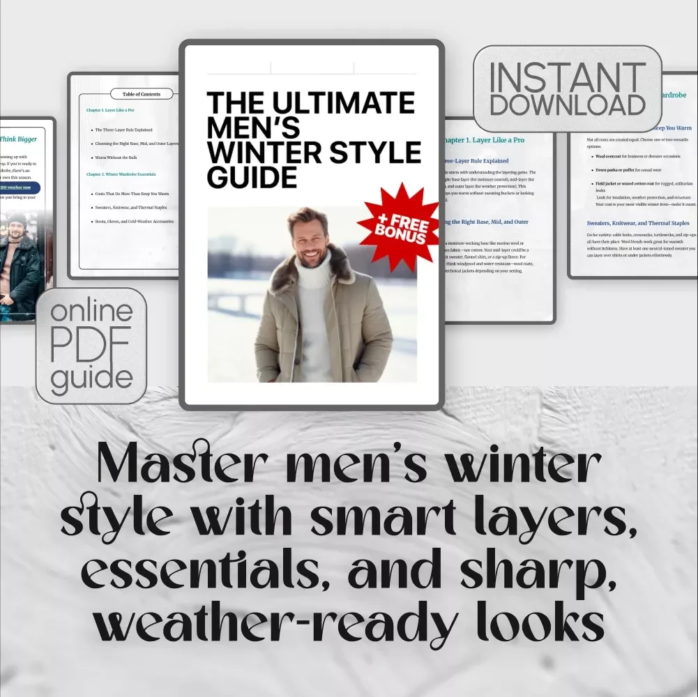 The Ultimate Men’s Winter Style Guide | Digital Download for Winter Style Men | Layering Tips, Wardrobe Essentials & Outfit Inspiration
