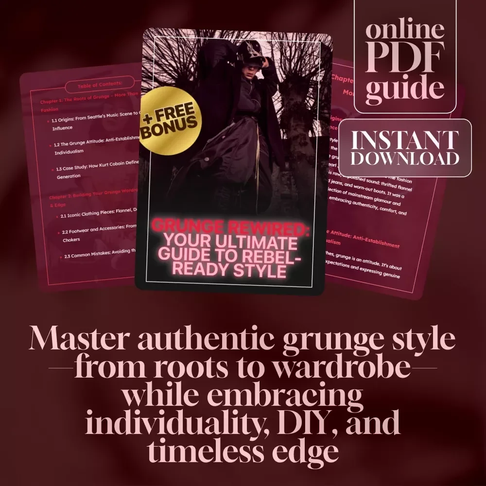 Grunge Rewired: Your Ultimate Guide to Rebel-Ready Style – Digital Download | Grunge Style Clothing Guide, 90s Fashion eBook, Alternative Outfit Inspiration