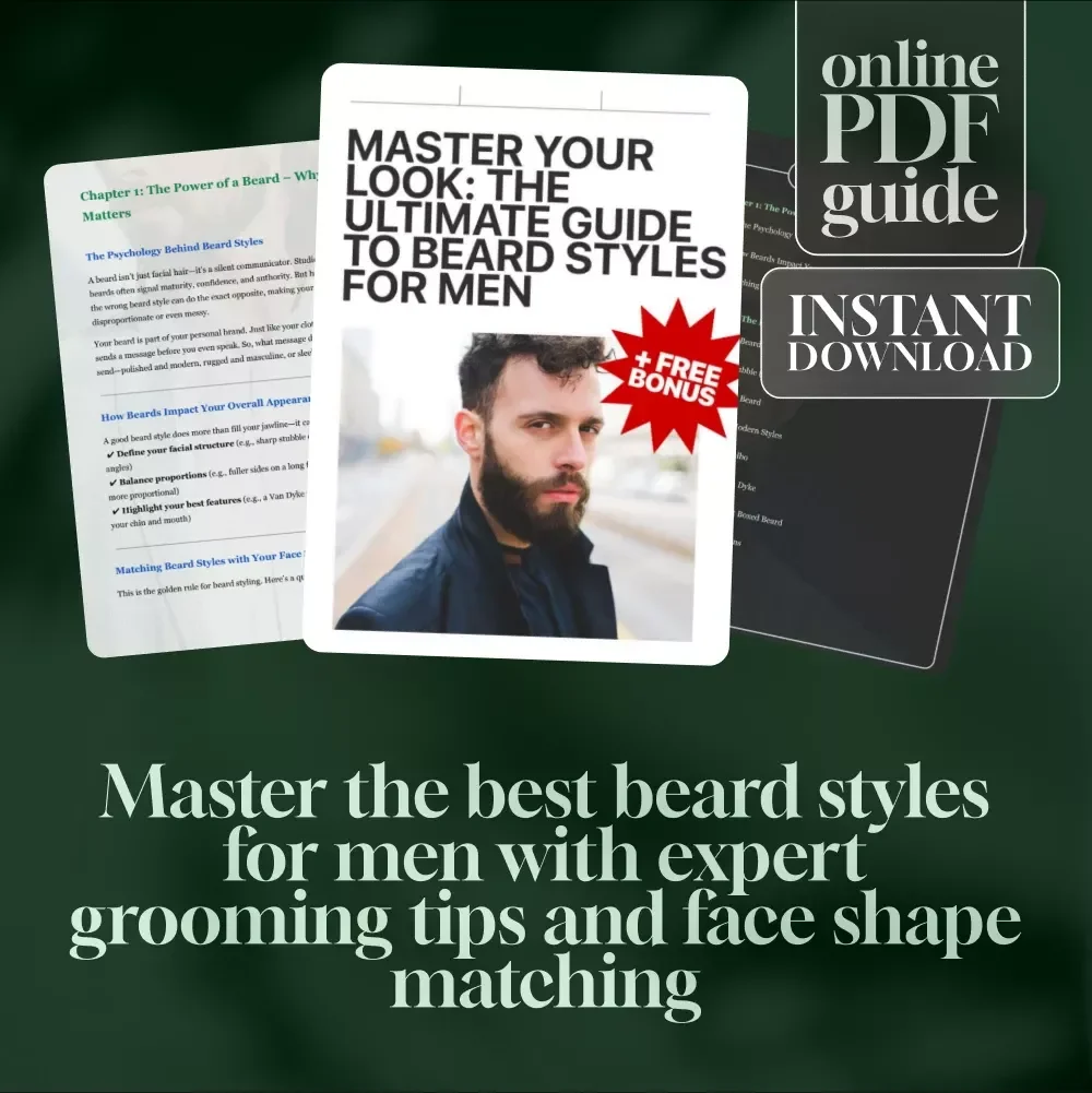 Master Your Look: The Ultimate Guide to Beard Styles for Men | Digital Beard Style Guide for Grooming, Trimming & Face Shape Matching