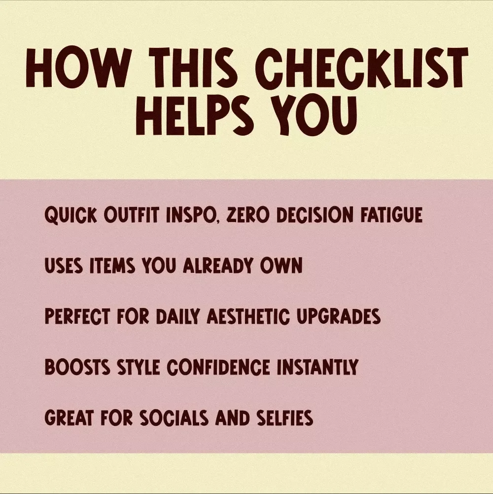 21 Cute Fashion Ideas to Instantly Elevate Your Look | Digital Fashion Checklist | Aesthetic Outfit Guide | Instant Download
