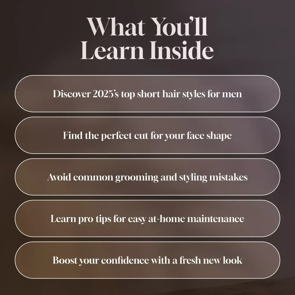 Sharp & Stylish: The Ultimate Guide to Short Hairstyles for Men | Digital Guide | Short Hair Styles for Men eBook | Men's Haircut Checklist