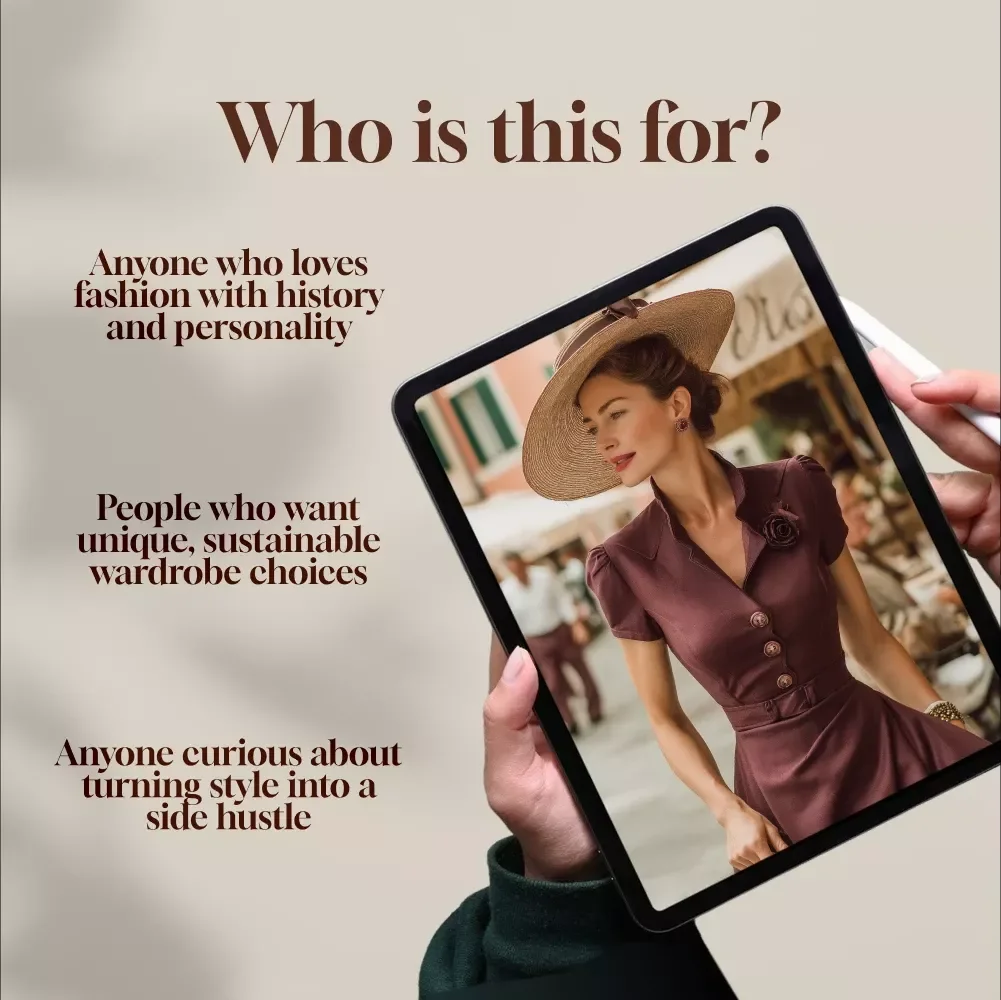 Timeless Threads: A Modern Guide to Vintage Fashion with Style & Soul – Digital Download | Vintage Fashion eBook, Styling Tips, Wardrobe Guide & Sustainability Checklist