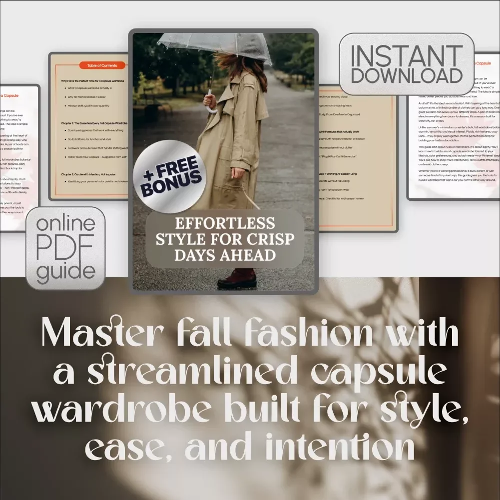 Effortless Style for Crisp Days Ahead – Fall Capsule Wardrobe Guide | Digital Download eBook & Checklist