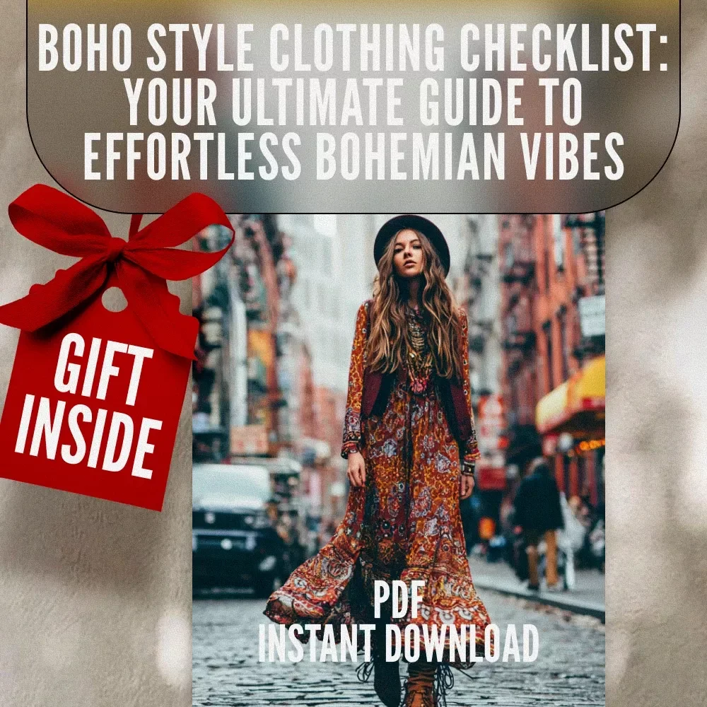 Boho Style Clothing Checklist: Your Ultimate Guide to Effortless Bohemian Vibes | Digital Download | Printable Fashion Guide for Boho Style Clothing Lovers