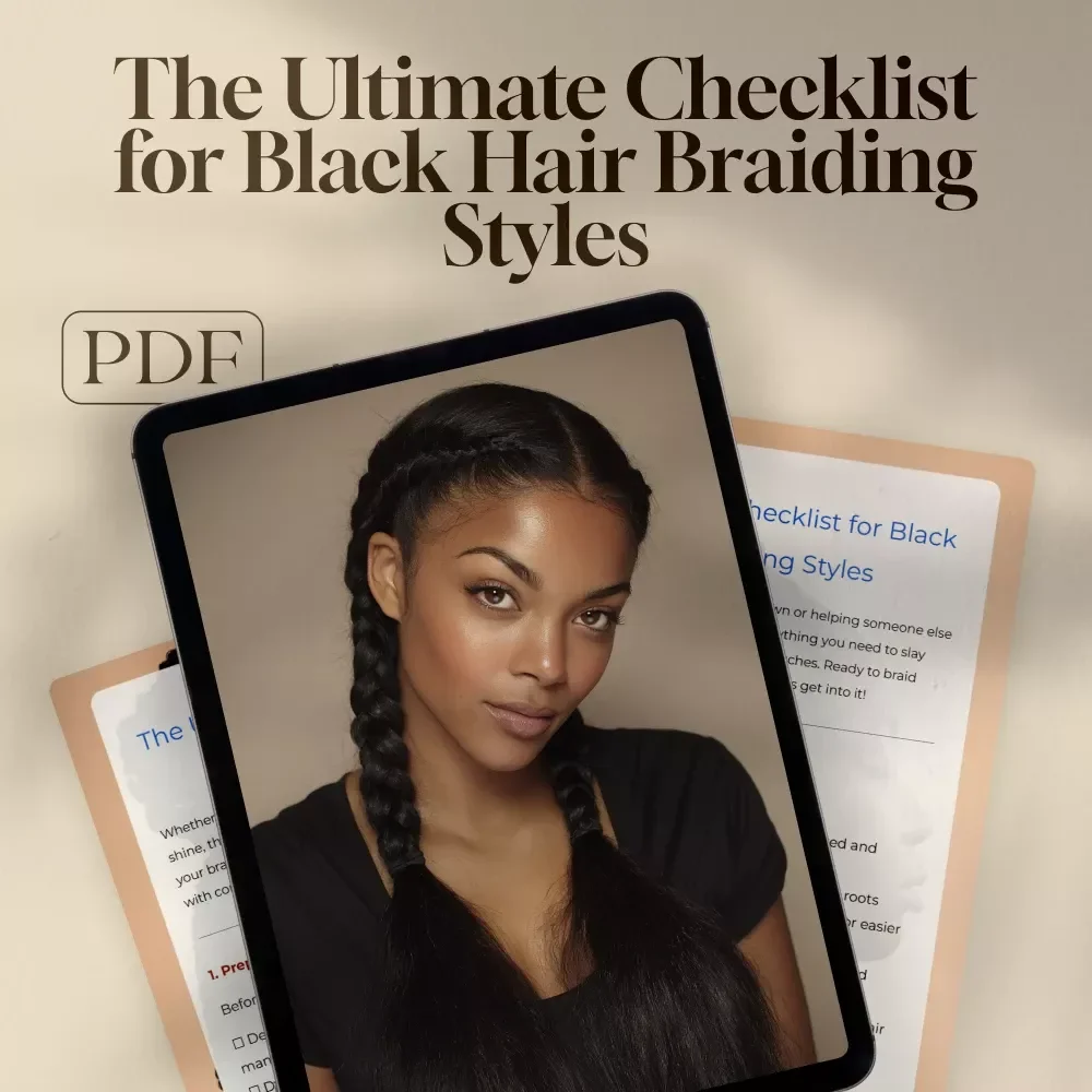 The Ultimate Checklist for Black Hair Braiding Styles | Digital Download Hair Braid Styles for Black Hair Guide & Styling Resource