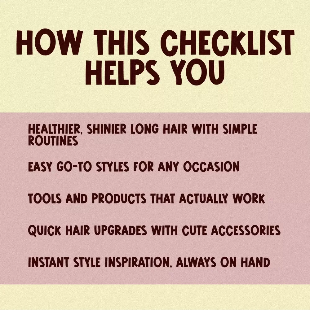 Ultimate Checklist for Gorgeous Long Hair Styles – Printable Hair Care & Styling Guide for Long Hair Lovers | Long Hair Styles Digital Download