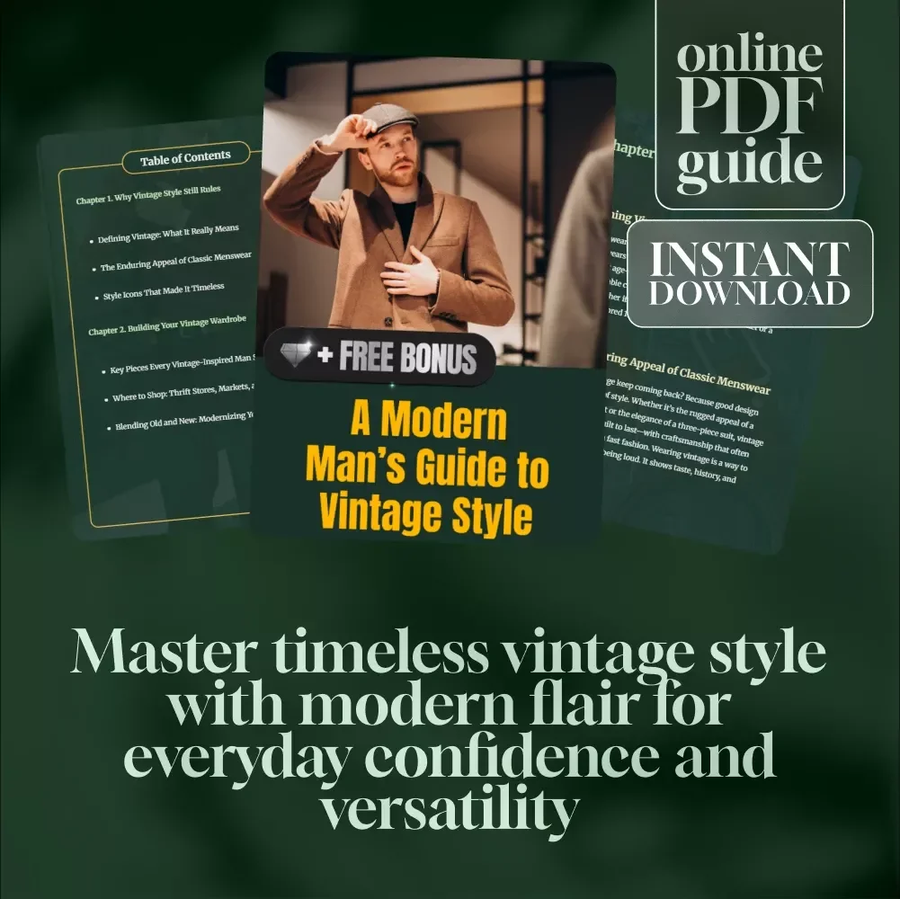A Modern Man’s Guide to Vintage Style | Digital Download Guide for Timeless Vintage Style Men’s Fashion, Wardrobe Tips & Everyday Styling Inspiration