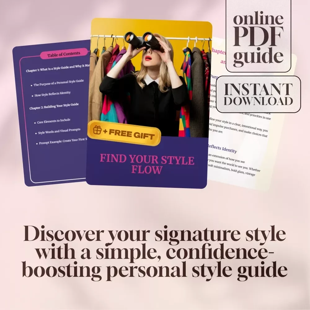 Find Your Style Flow – Digital Guide for Creating Personal Style Guides, Style Mood Boards & Confidence-Boosting Wardrobe Inspiration