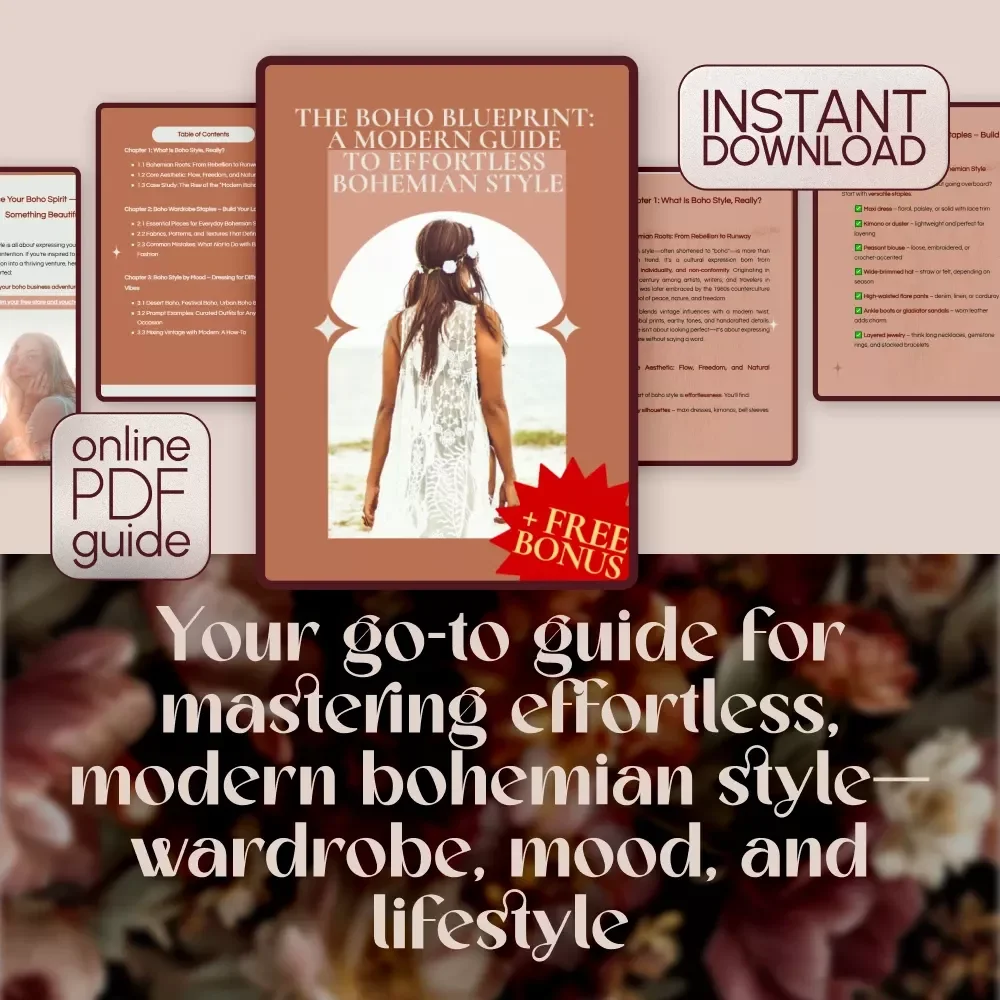 The Boho Blueprint: A Modern Guide to Effortless Bohemian Style – Digital Download Guide for Bohemian Style Clothing, Boho Fashion Inspiration, & Wardrobe Staples