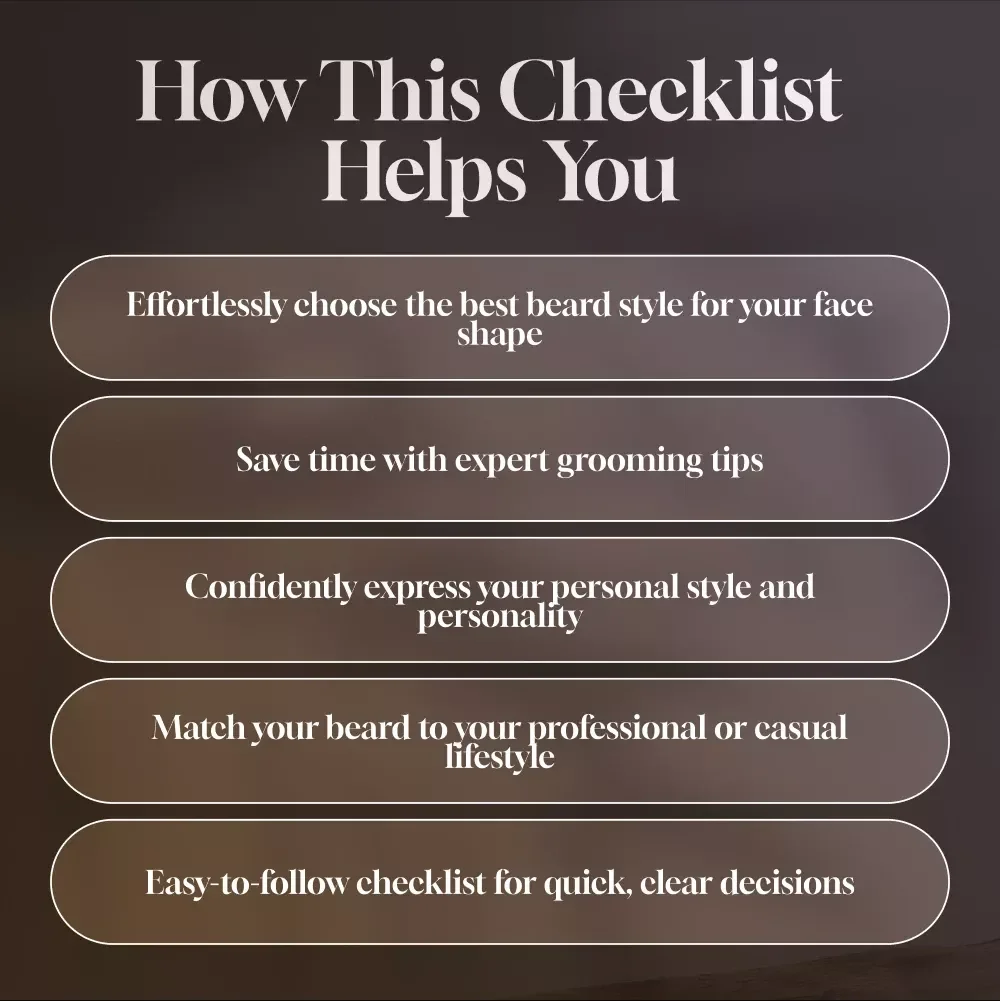 Which Beard Style Suits Me? — Your Easy Checklist | Instant Download | Beard Style Guide for Men | Digital Grooming Checklist for All Face Shapes