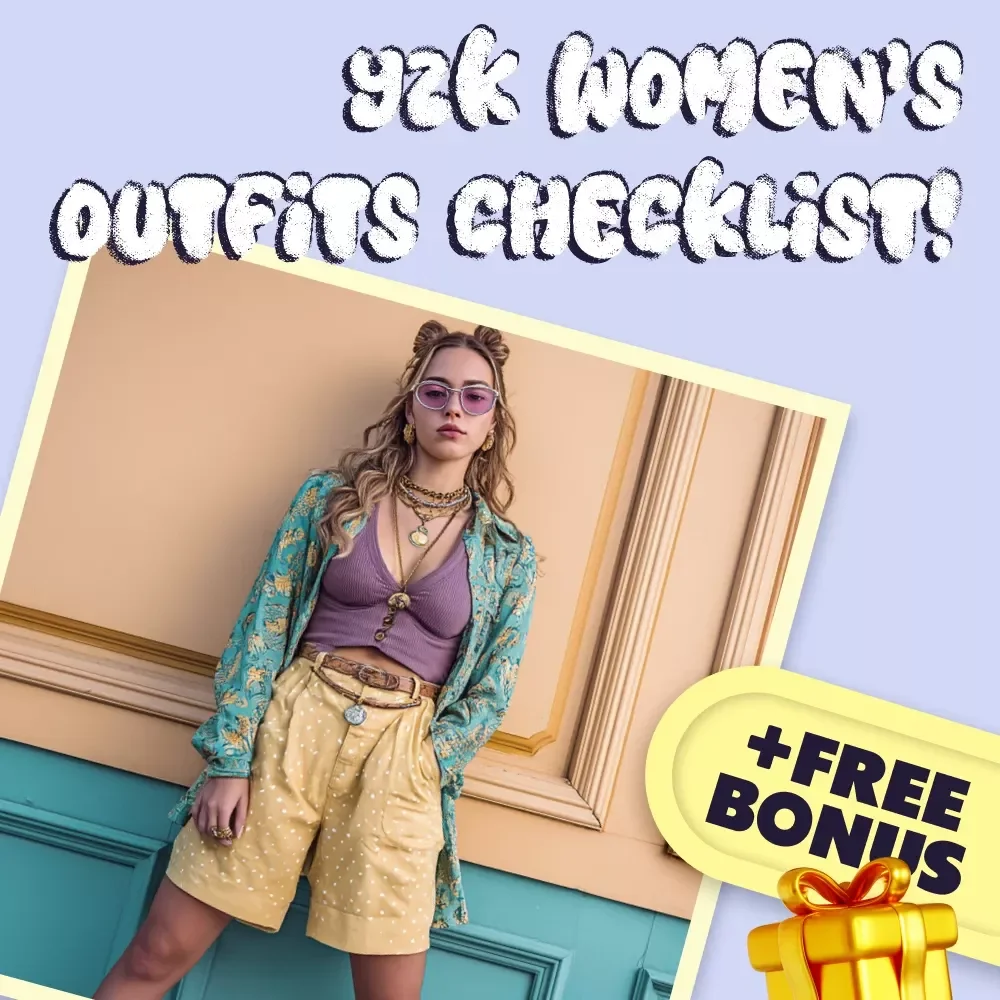 Y2K Women’s Outfits Checklist! | Digital Download Guide for Retro 2000s Fashion, eBook Style Wardrobe Inspiration for y2k outfits women