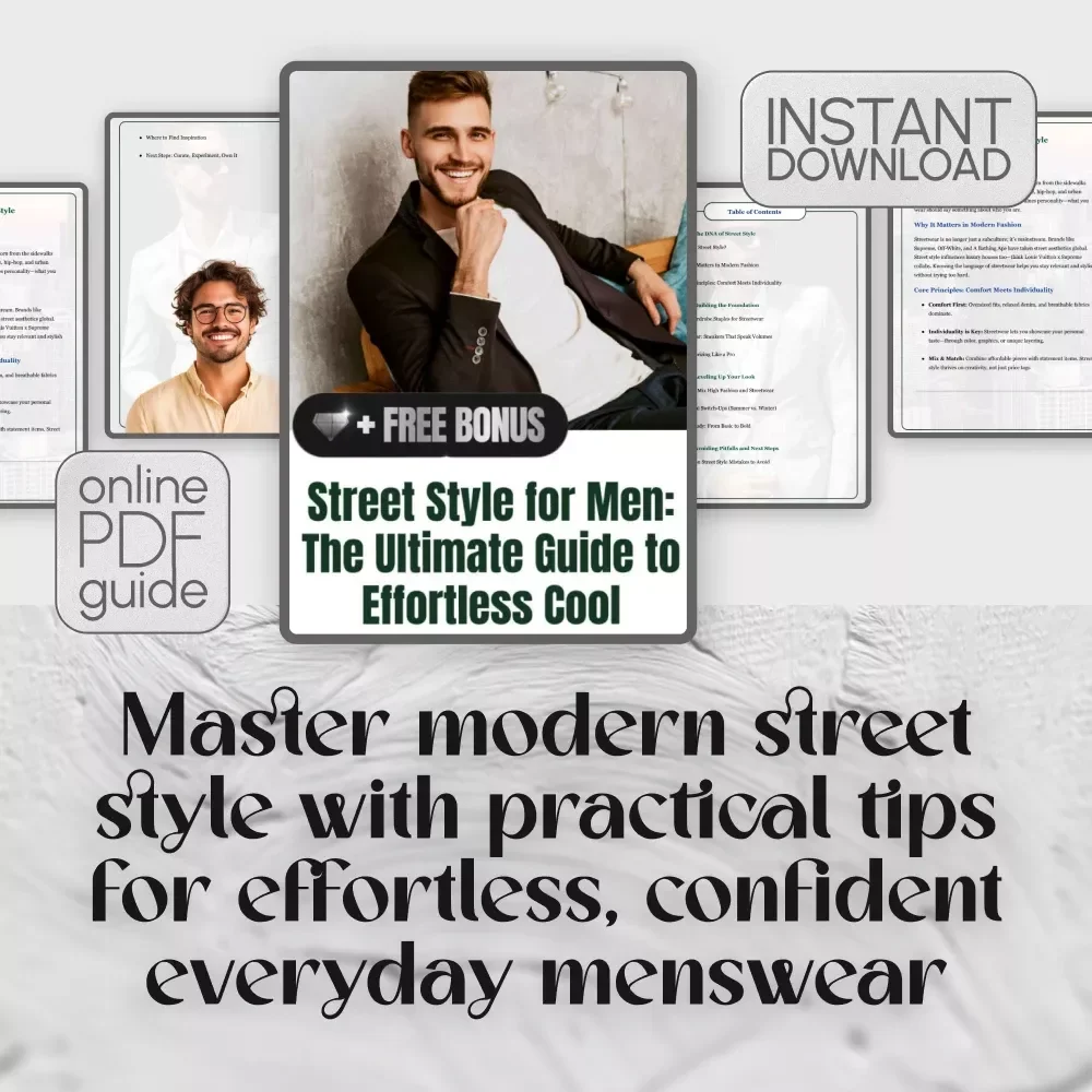 Street Style for Men: The Ultimate Guide to Effortless Cool | Street Style Mens Fashion Guide | Digital Download
