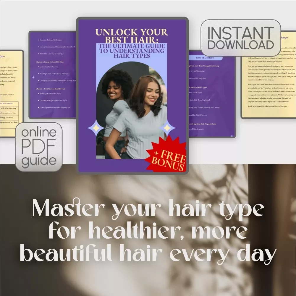 Unlock Your Best Hair: The Ultimate Guide to Understanding Hair Types | Digital Hair Care Guide, eBook & Checklist for Healthy Hair