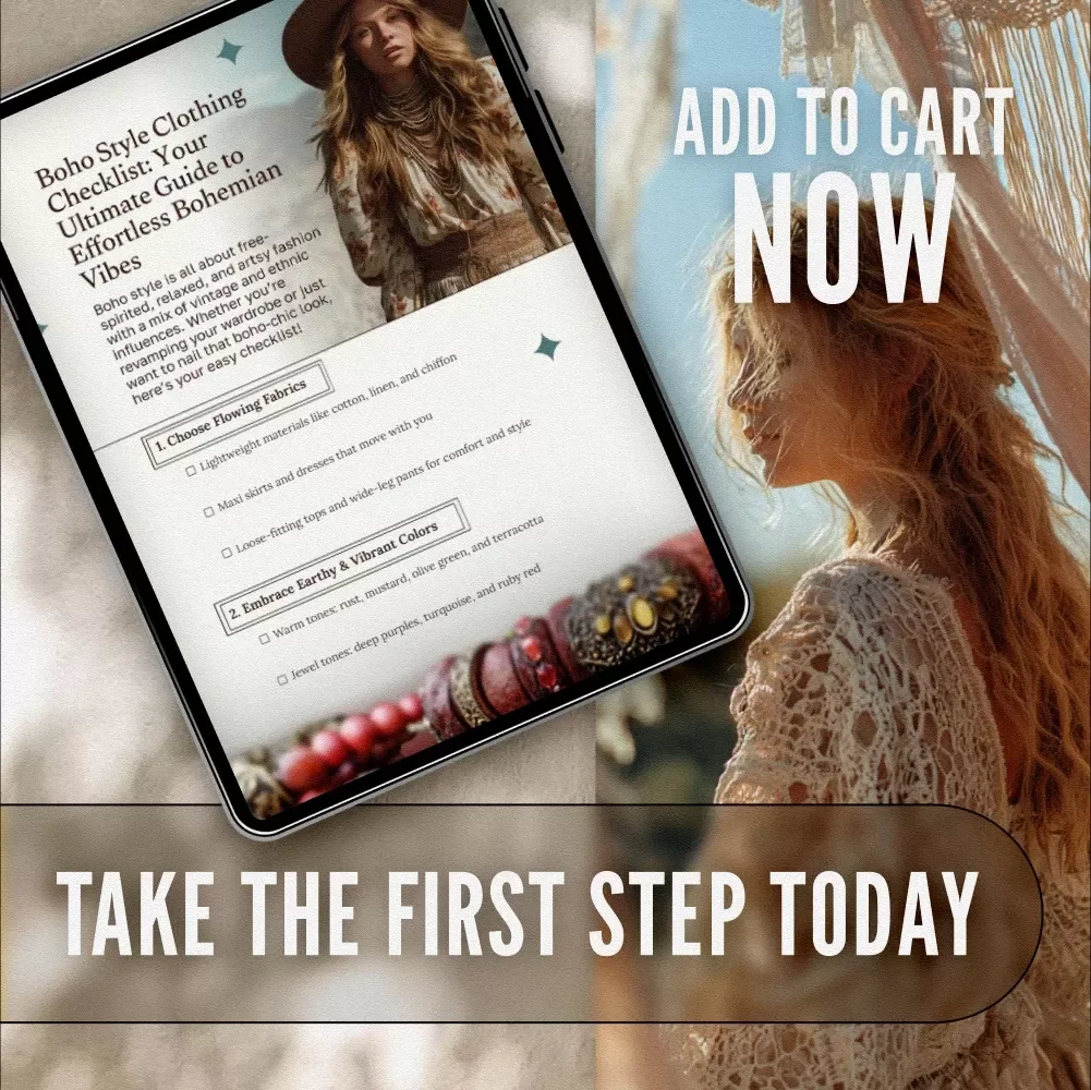 Boho Style Clothing Checklist: Your Ultimate Guide to Effortless Bohemian Vibes | Digital Download | Printable Fashion Guide for Boho Style Clothing Lovers