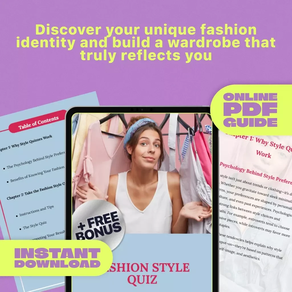 Fashion Style Quiz Guide | Digital Download to Discover Your Fashion Identity, Boost Confidence & Transform Your Wardrobe
