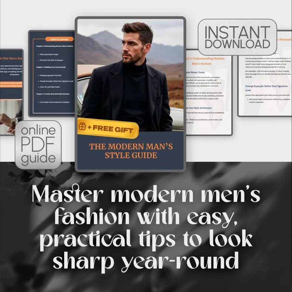 The Modern Man’s Style Guide | Digital Download Men’s Fashion Guide for Building Personal Style & Confident Wardrobe