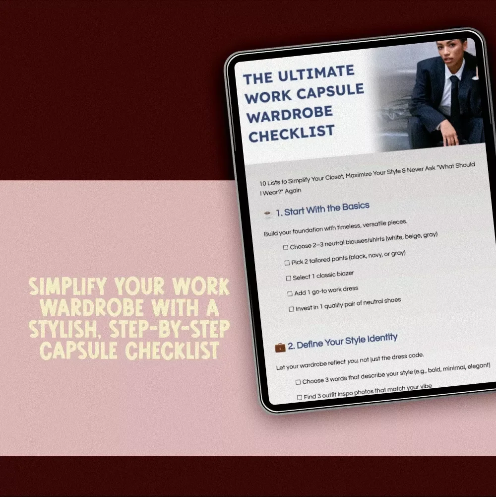 The Ultimate Work Capsule Wardrobe Checklist | Minimalist Office Fashion Guide | Digital Download Printable