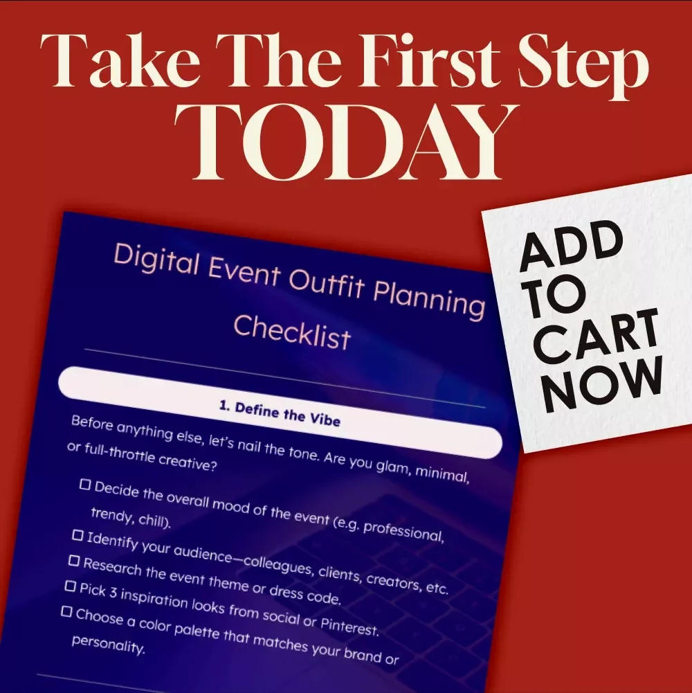 Digital Event Outfit Planning Checklist | Virtual Event Outfit Guide | Zoom Call Style | Digital Download Wardrobe Planner