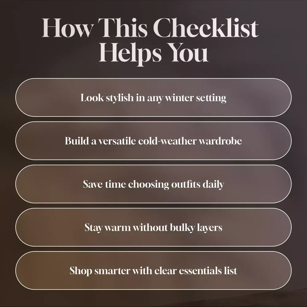 Winter Outfit Checklist for Men | Digital Wardrobe Guide for Stylish Cold-Weather Looks | Printable PDF for Winter Outfits Men