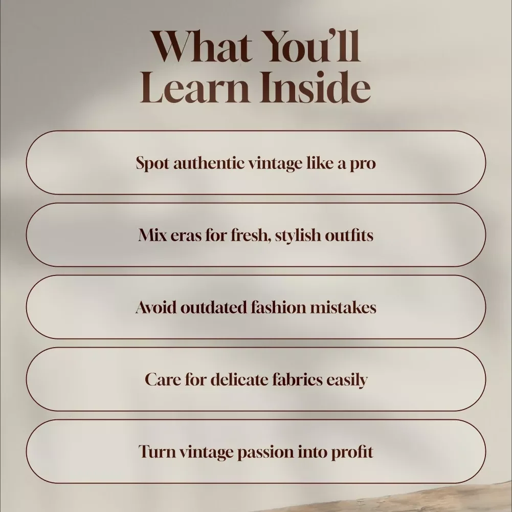 Timeless Threads: A Modern Guide to Vintage Fashion with Style & Soul – Digital Download | Vintage Fashion eBook, Styling Tips, Wardrobe Guide & Sustainability Checklist