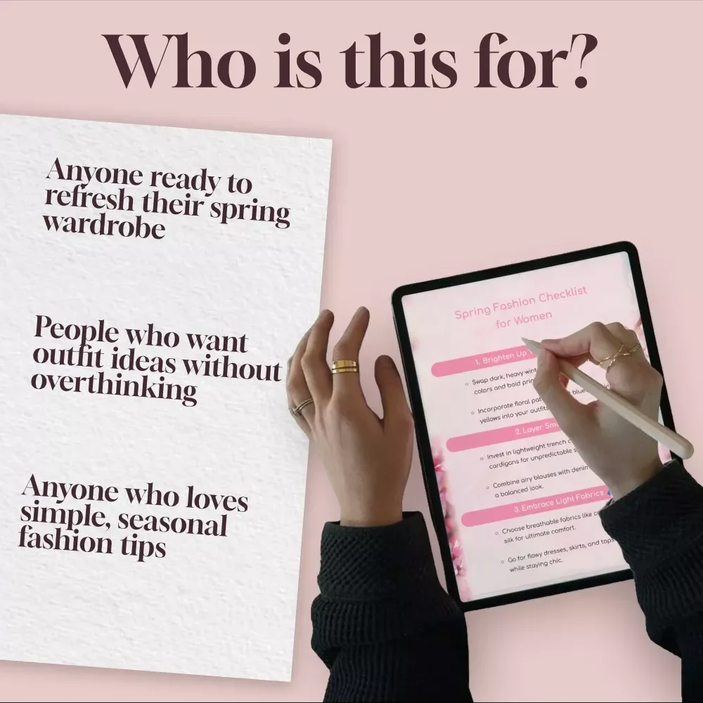 Spring Fashion Checklist for Women – Printable Wardrobe Guide for Spring Fashion for Women | Seasonal Style Digital Download