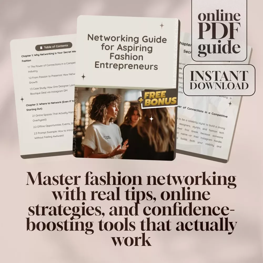Networking Guide for Aspiring Fashion Entrepreneurs – Digital Download for Fashionpreneurs, Fashion Startups & Emerging Designers | eBook, Checklist, Beginner Guide
