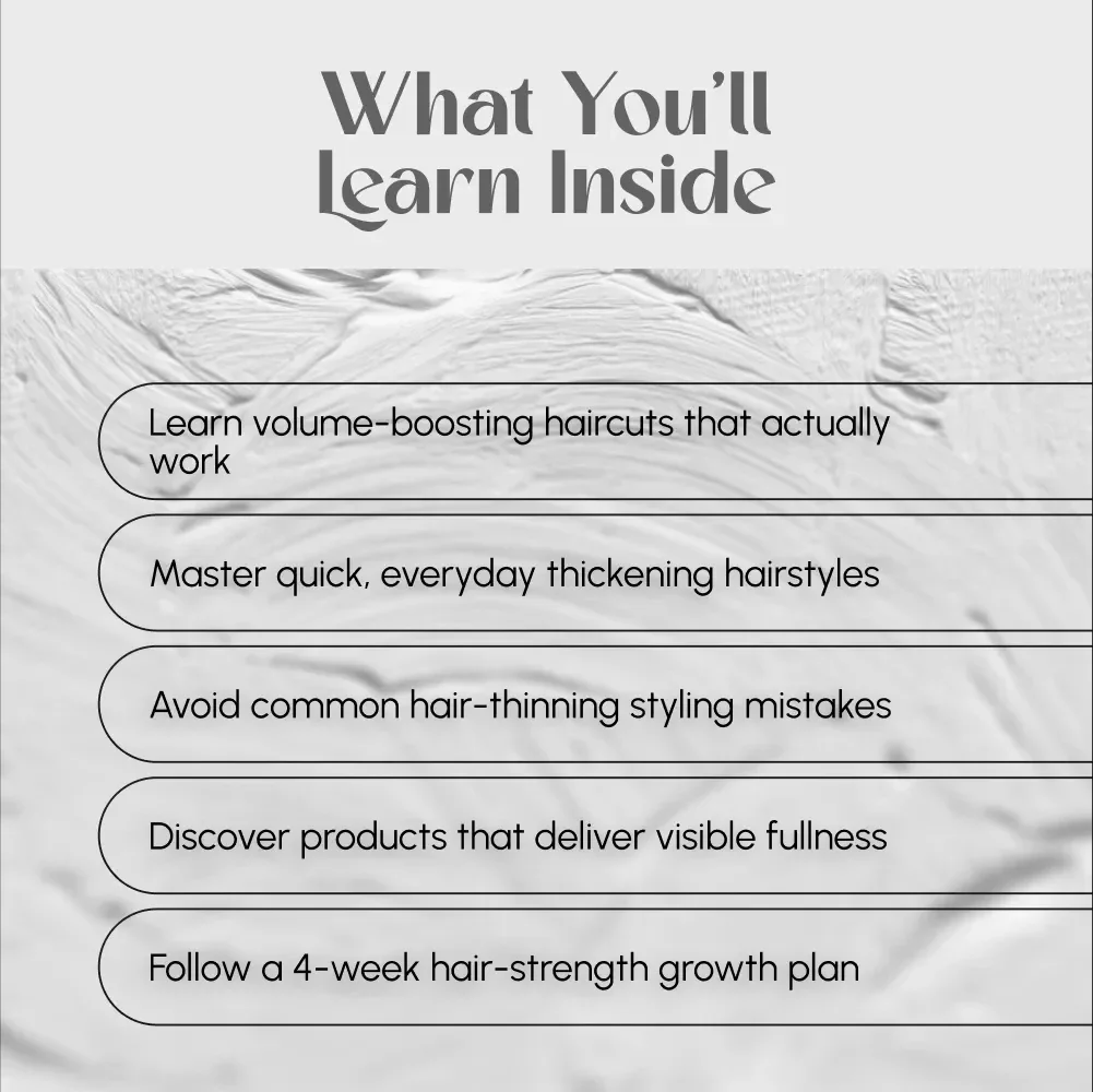 The Volume Boosting Guide for Thin Hair – Digital Styling Guide for Fuller Looks, Easy Hairstyles for Thin Hair, Cuts & Care Tips