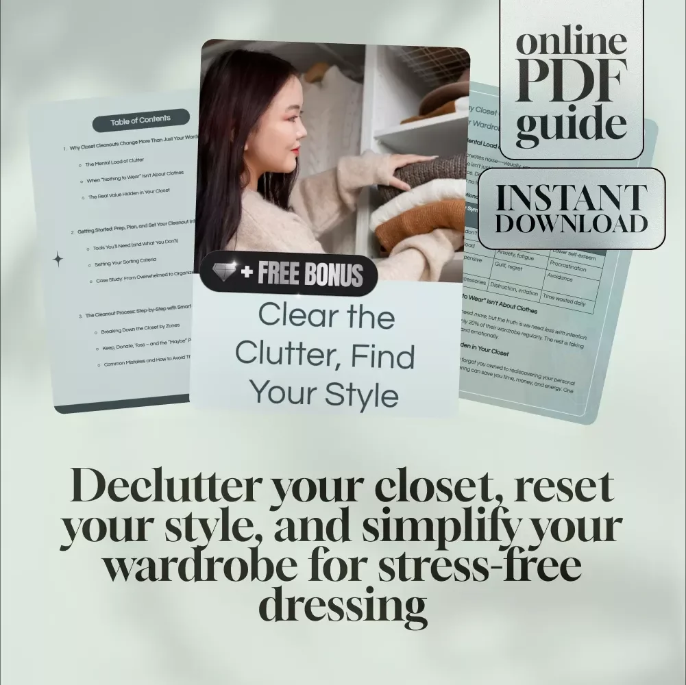 Clear the Clutter, Find Your Style | Closet Cleanout Guide | Digital Download eBook for Wardrobe Organization & Style Reset