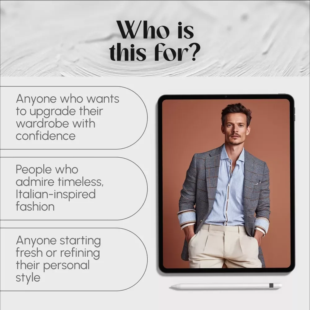 Effortless Elegance: A Modern Guide to Italian Men’s Style | Italian Mens Fashion Style Digital Guide eBook PDF Download