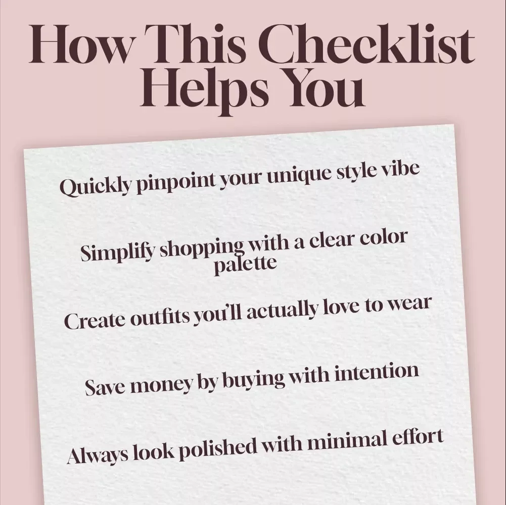 Unlock Your Signature Look | Women Fashion Style Guide & Printable Wardrobe Checklist | Digital Download for Personal Style & Closet Organization
