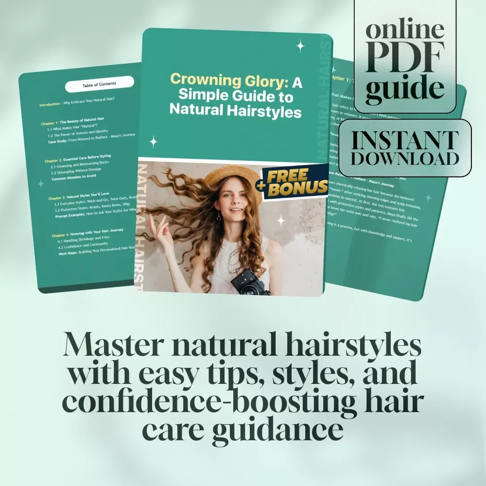 Crowning Glory: A Simple Guide to Natural Hairstyles | Digital Download Guide for Beautiful, Confident Natural Hair Styles, Protective Looks & Care Tips