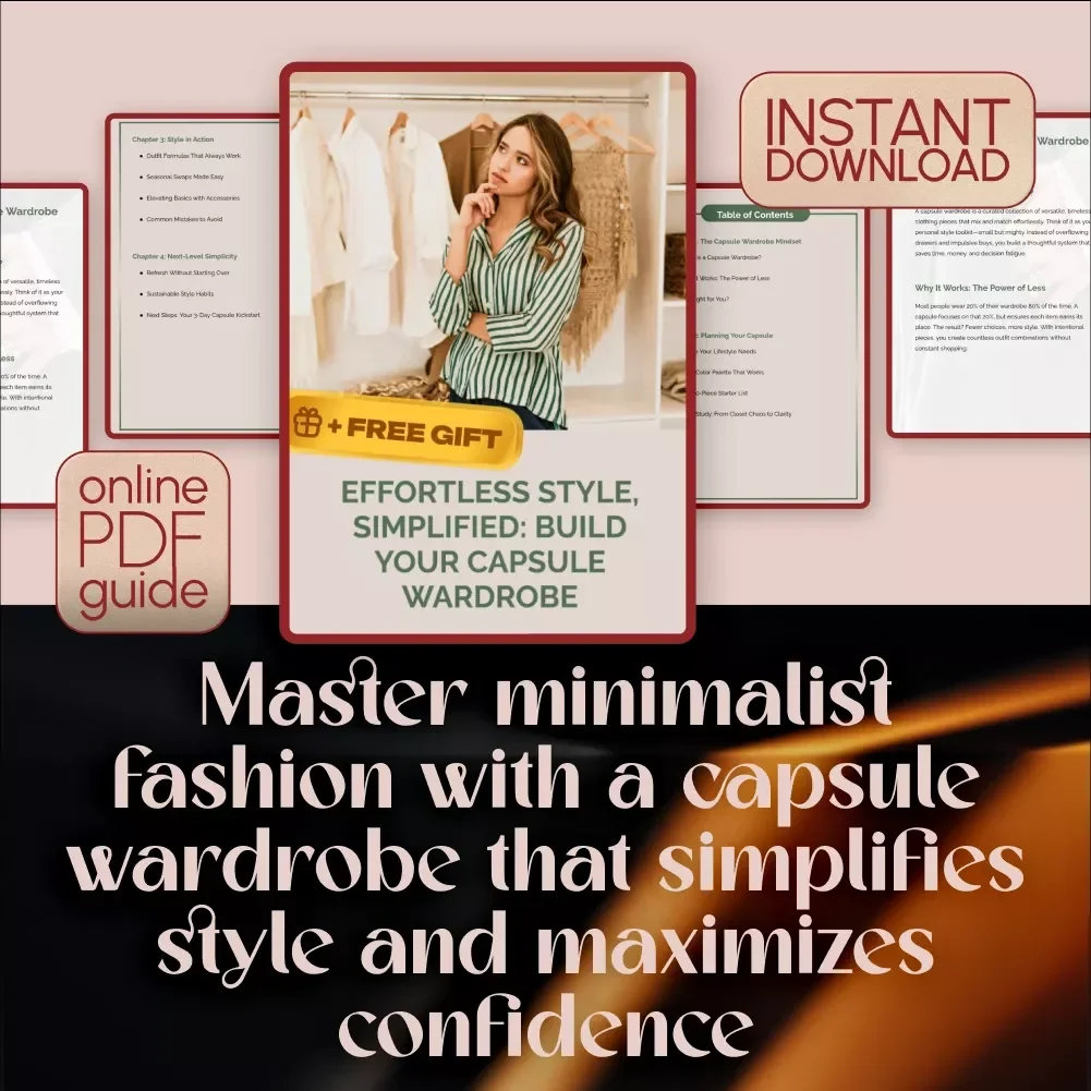 Effortless Style, Simplified: Build Your Capsule Wardrobe | Minimalist Fashion Guide, Digital Download, Capsule Wardrobe eBook, Outfit Checklist