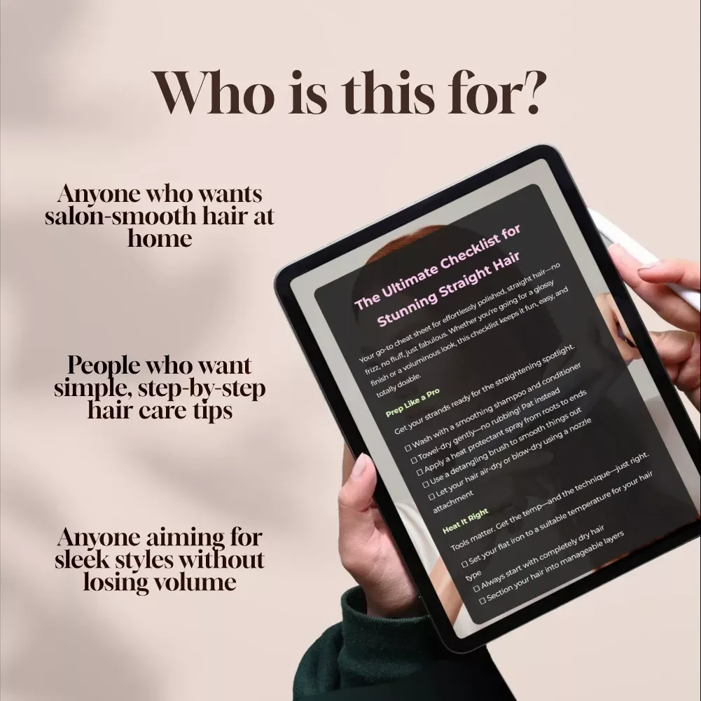 The Ultimate Checklist for Stunning Straight Hair | Digital Download Guide for Sleek Styling | How to Style Straight Hair eBook