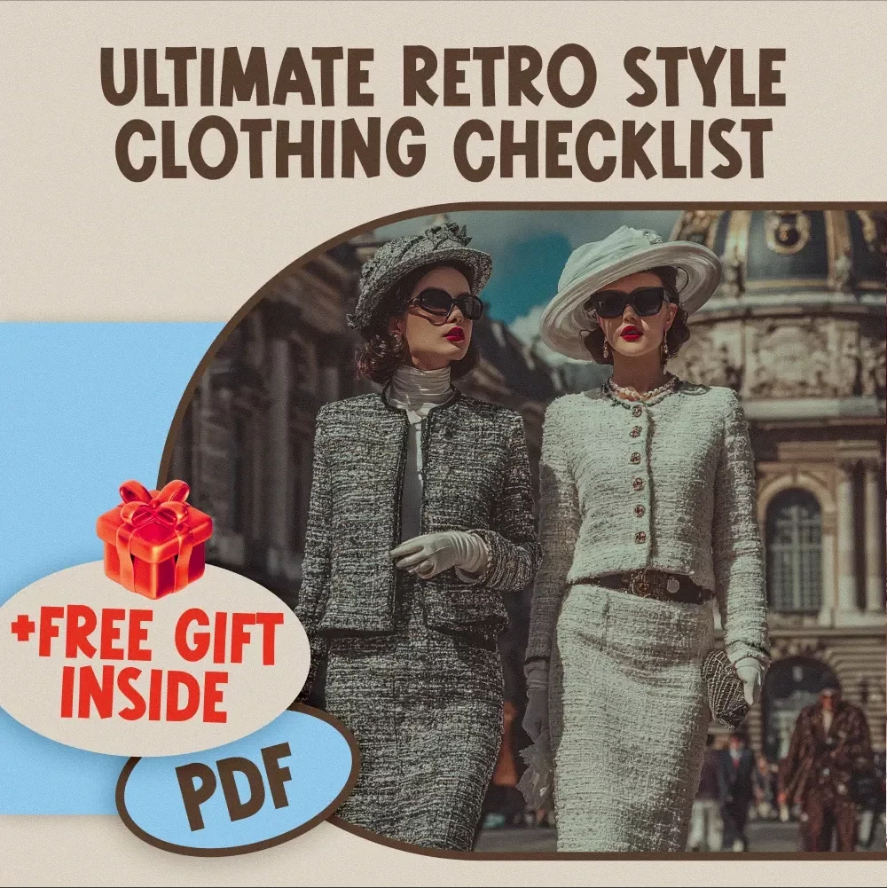 Ultimate Retro Style Clothing Checklist | Vintage Fashion Guide | Printable Download | Retro Style Outfit Planner | Digital Clothing Checklist