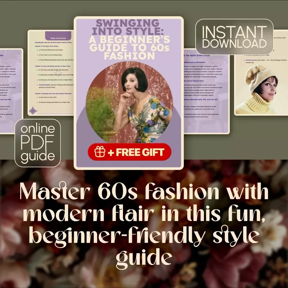 Swinging Into Style: A Beginner’s Guide to 60s Fashion | Digital Download Guide to 60s Style Clothing, Retro Fashion eBook, Vintage Style Checklist