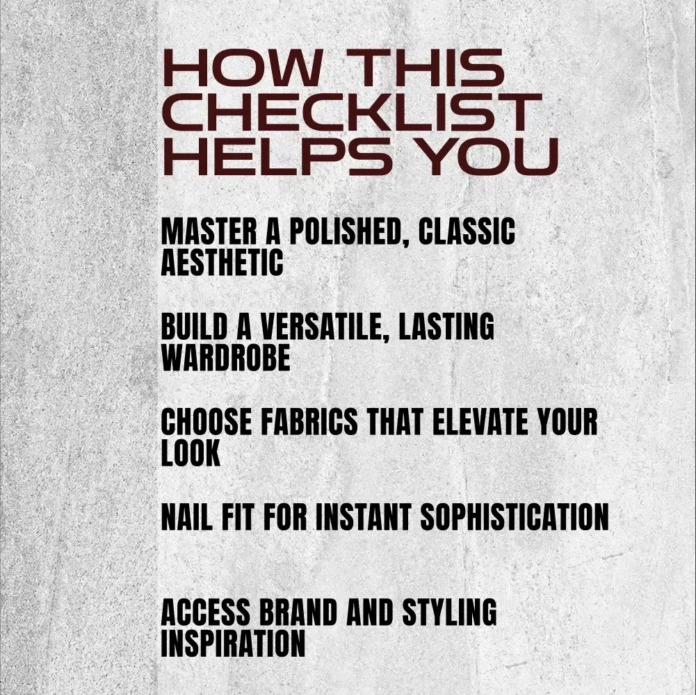 Old Money Style Checklist for Men | Classic Men’s Fashion Guide | Digital Download, Minimalist Wardrobe & Timeless Style for Gentlemen