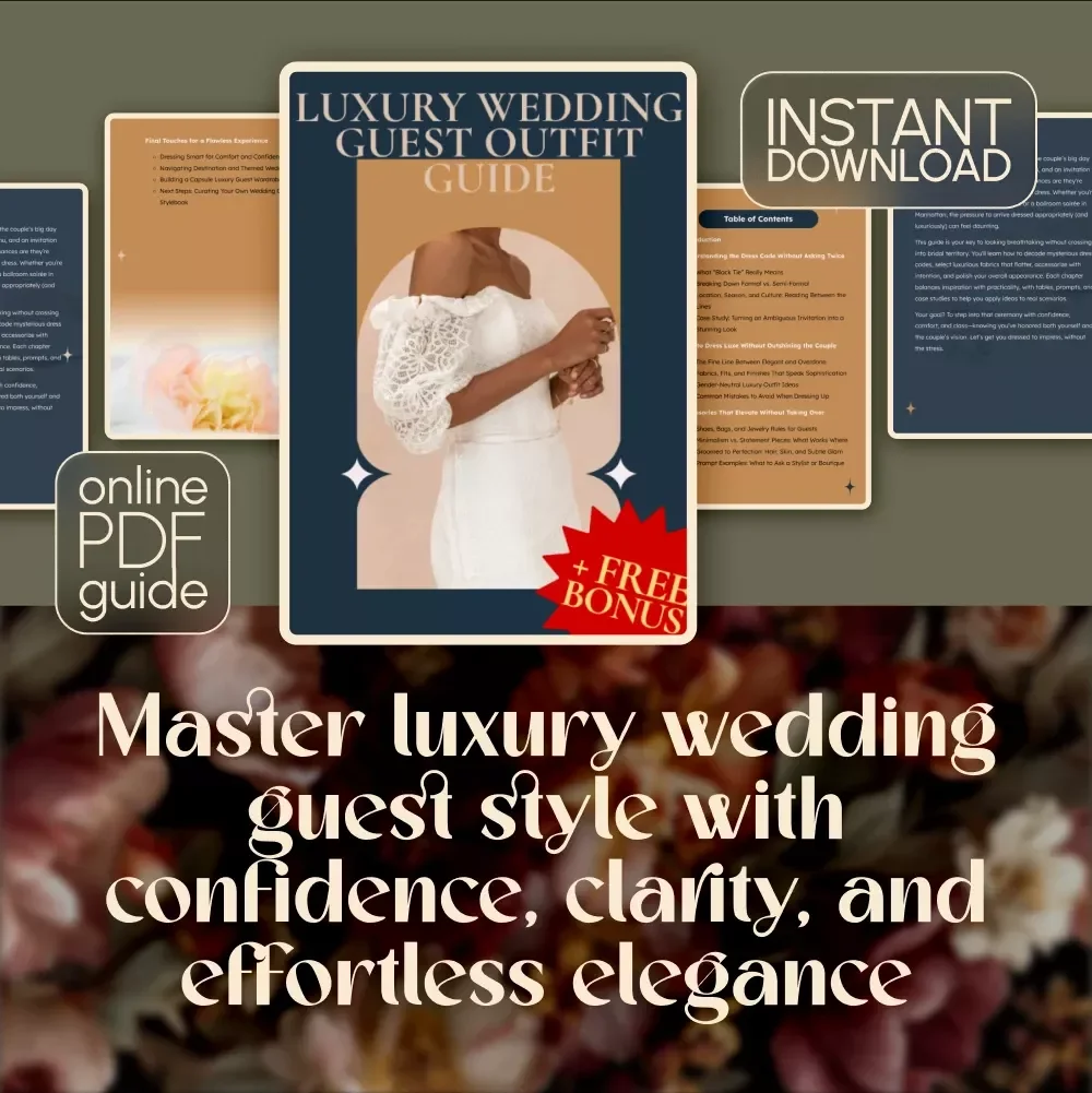 Luxury Wedding Guest Outfit Guide | Digital Download | Elegant Guest Dress Code & Style Tips | Formal Wedding eBook | Luxe Wedding Checklist PDF