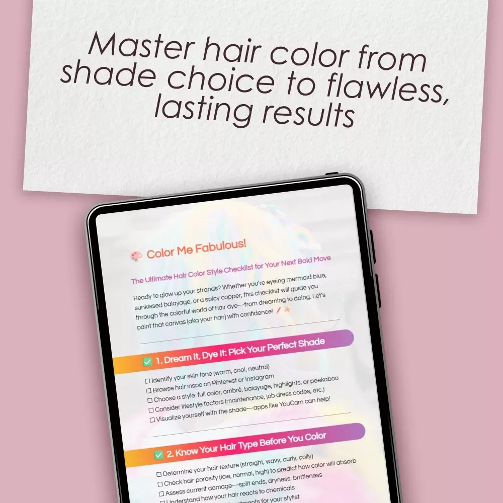 Color Me Fabulous – Hair Color Styles Checklist & Guide for Perfect Shades, Salon & DIY Coloring, Aftercare & Seasonal Inspiration