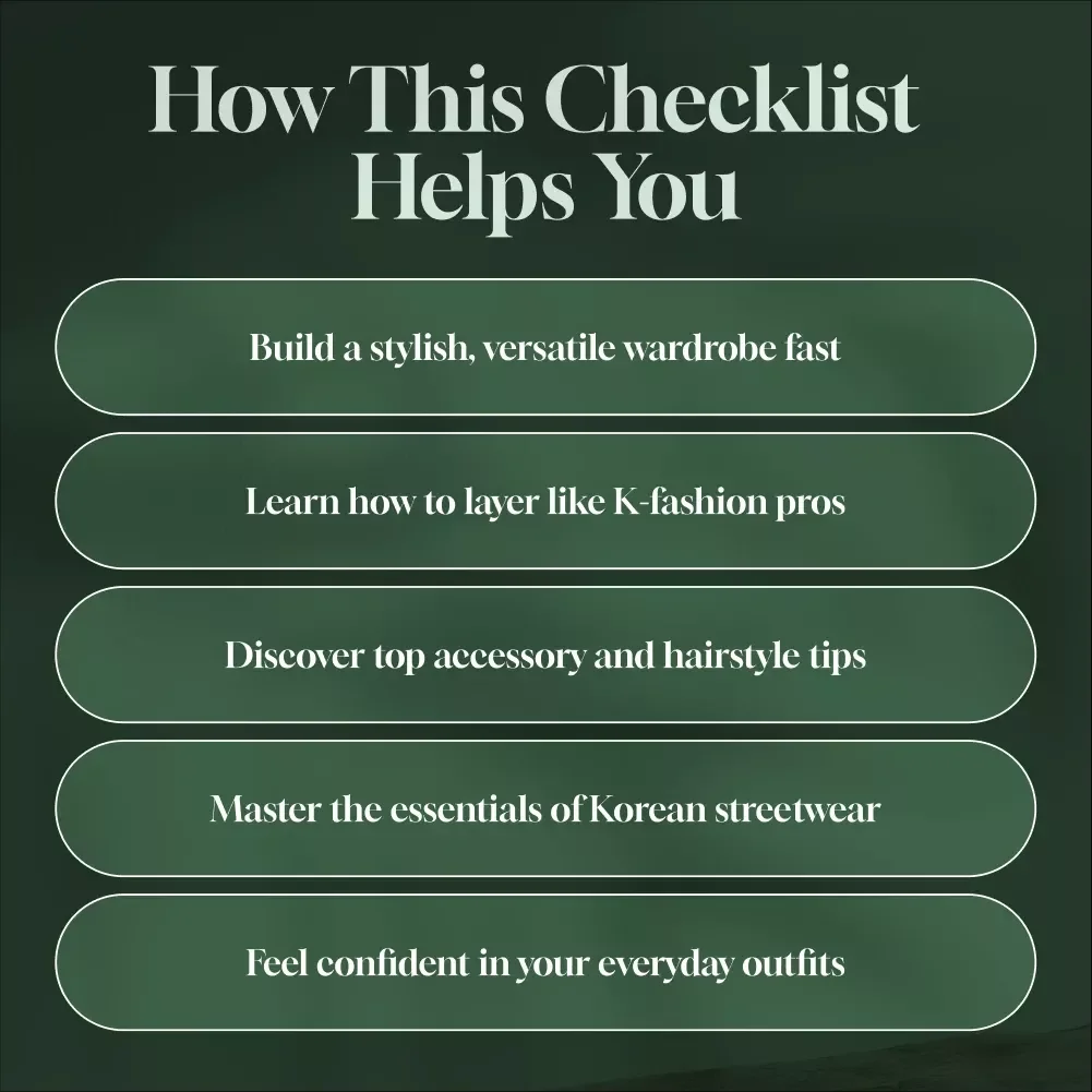 Ultimate Checklist: Asian Fashion Style for Me | Men's Style Guide | K-Fashion Digital Download | Asian Fashion Style Men | Korean Streetwear PDF