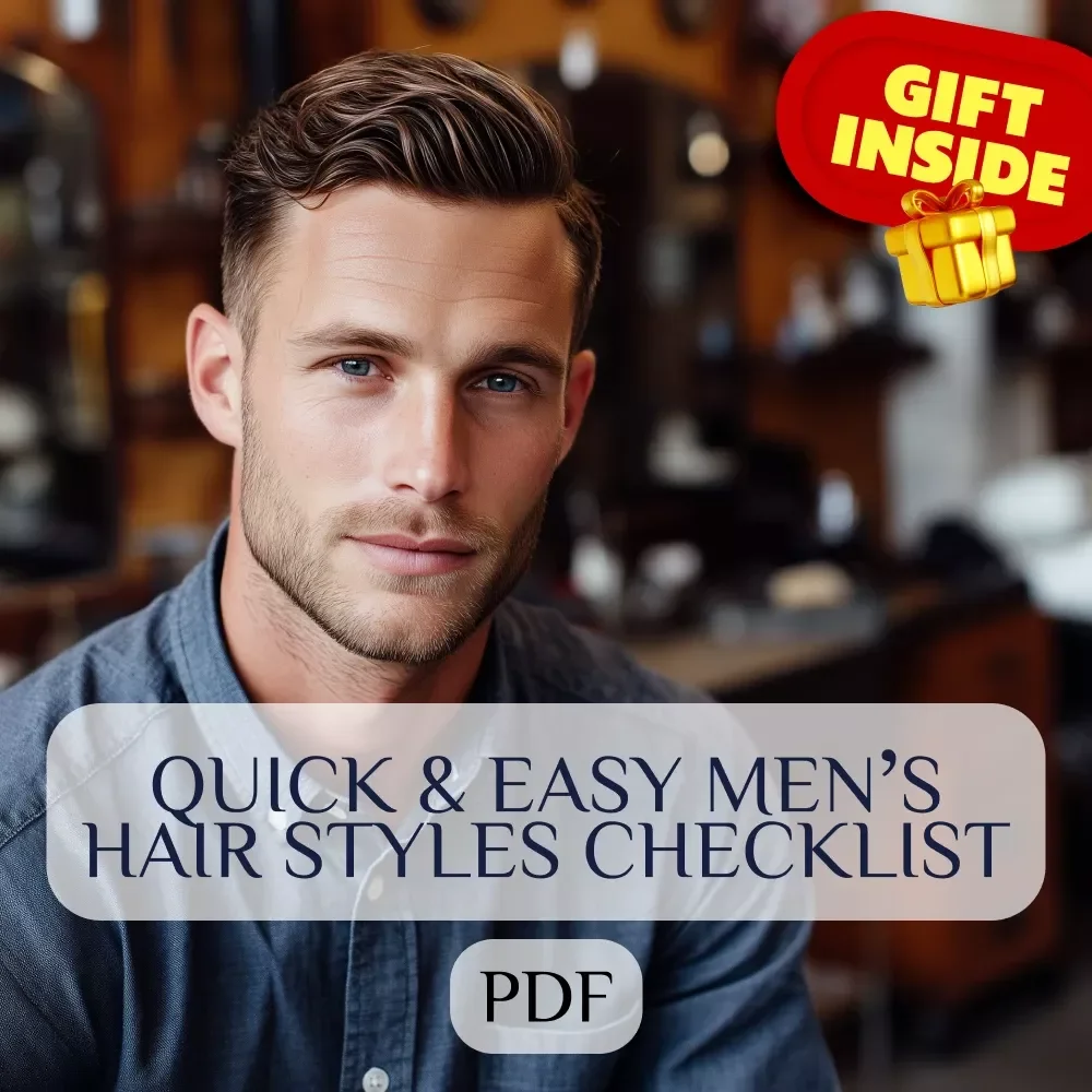 Quick & Easy Men’s Hair Styles Checklist | Simple Hair Style Men | Digital Download Grooming Guide for Modern Looks