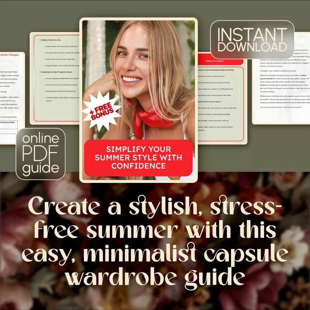 Simplify Your Summer Style with Confidence | Summer Capsule Wardrobe Guide | Minimalist eBook for Seasonal Closet Refresh