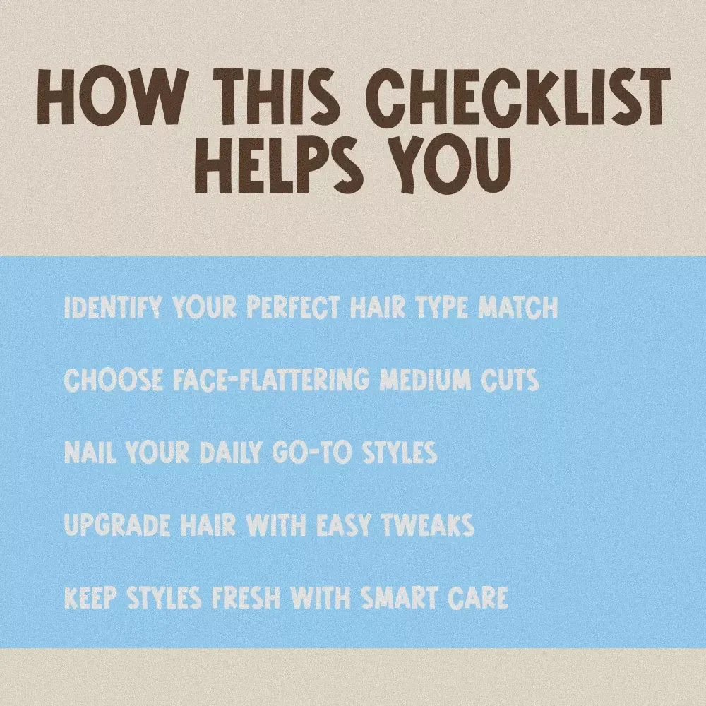 The Medium Magic Hair Checklist | Digital Download for Medium Hair Styles for Women | Hairstyle Guide, Styling Tips & Cut Inspiration