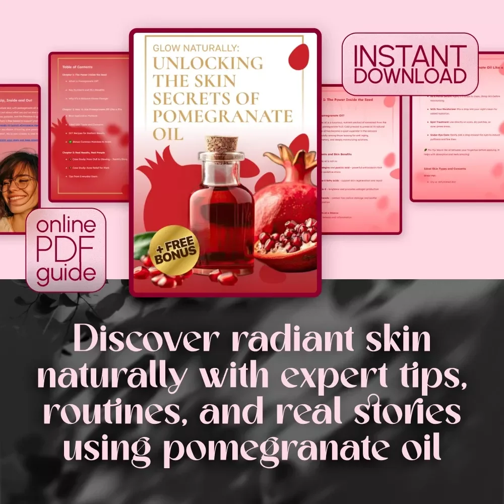 Glow Naturally: Unlocking the Skin Secrets of Pomegranate Oil | Skincare Guide | Digital Download | Pomegranate Oil for Skin eBook